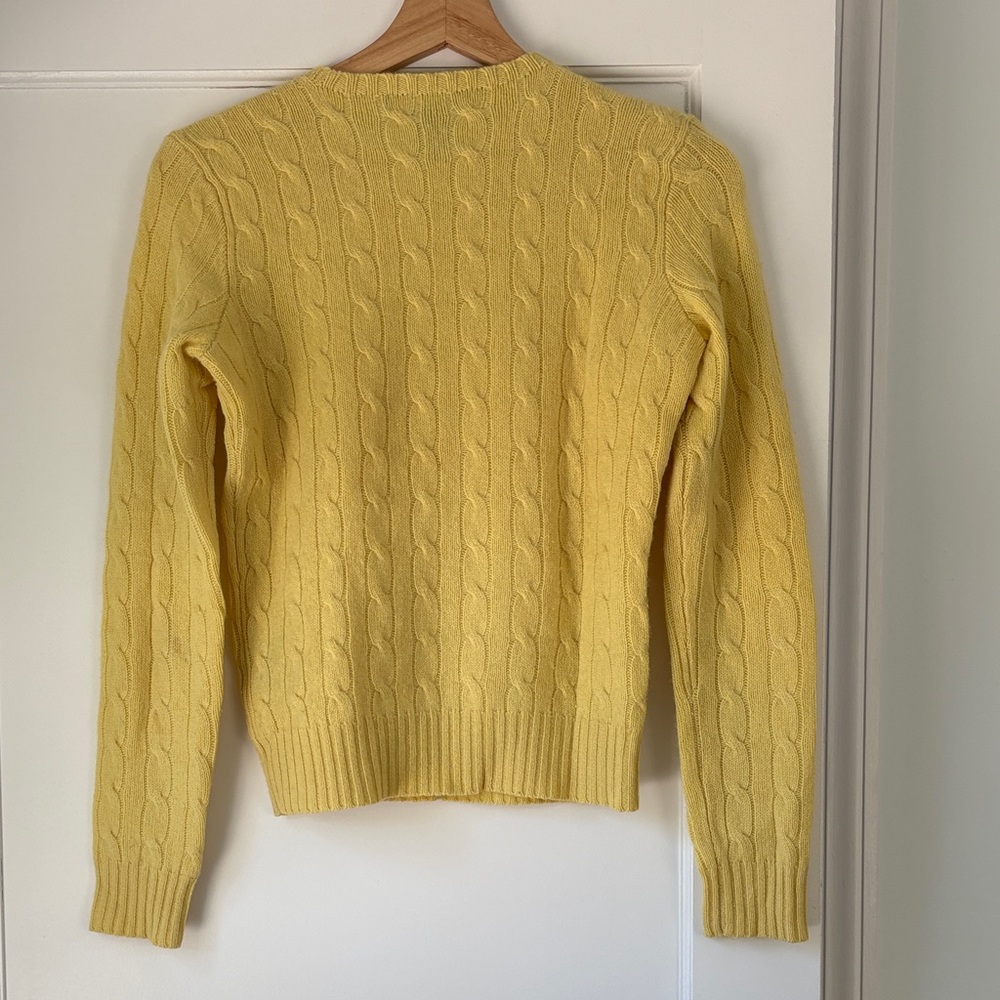Ralph Lauren Pale Yellow Cable Crewneck Sweater - Picture 2 of 7
